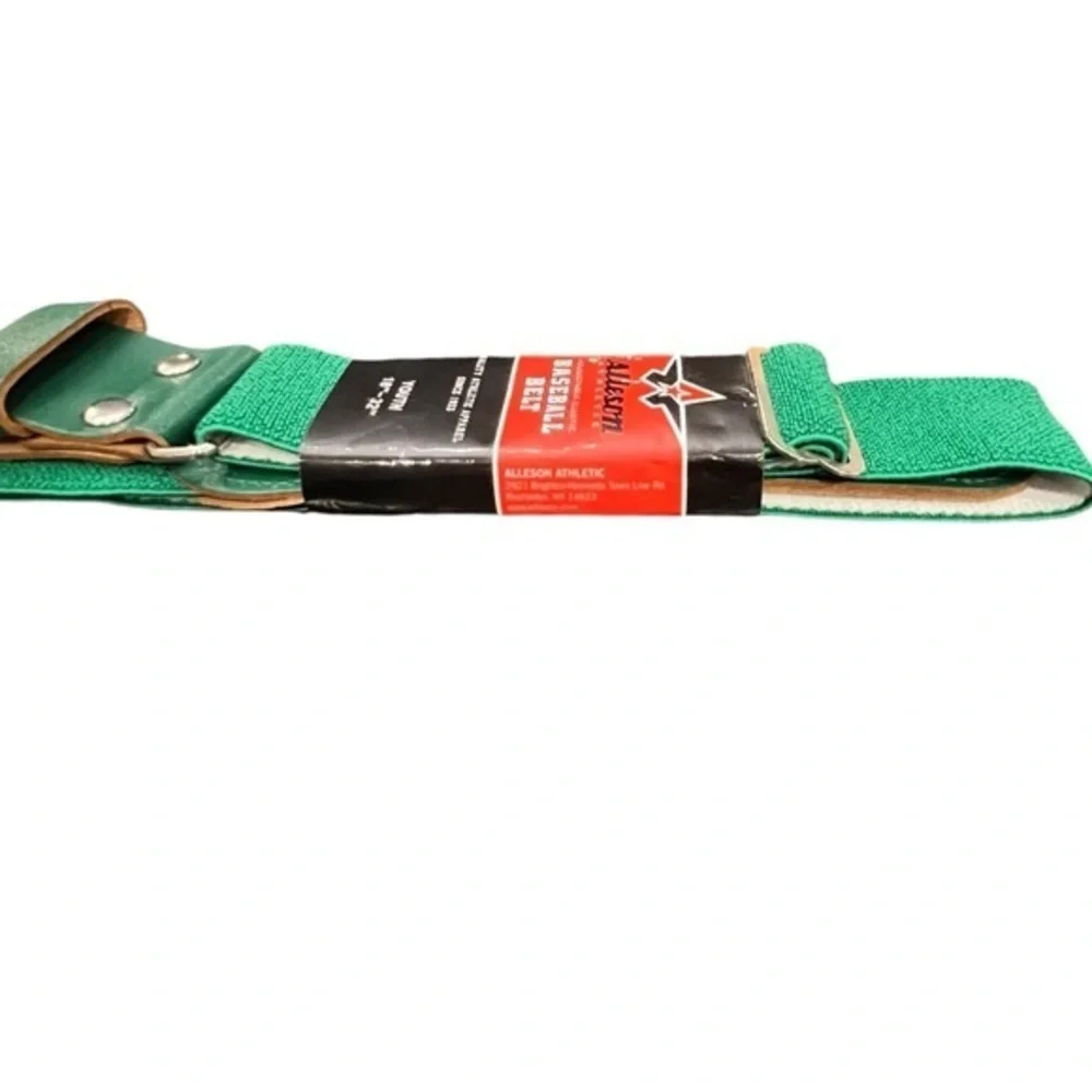 Alleson Athletic Adjustable Elastic Baseball Softball Belts Youth 18-32” Green‎